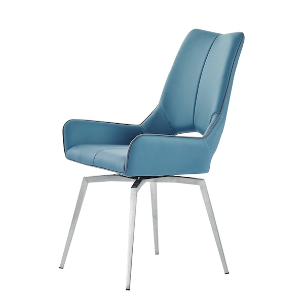 Global Furniture Usa Contemporary PU D4878 2 Turquiose Dining Chair - 3197