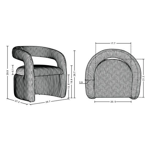 Manhattan Comfort Corvette Dining Chair in Dove - AC068-DO