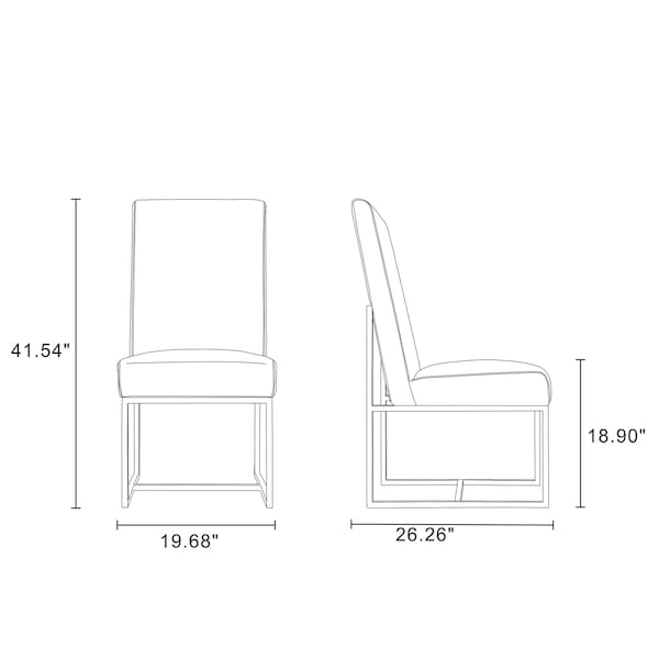 Manhattan Comfort Element 8-Piece Dining Chairs in Champagne - 6-DC2930-OM
