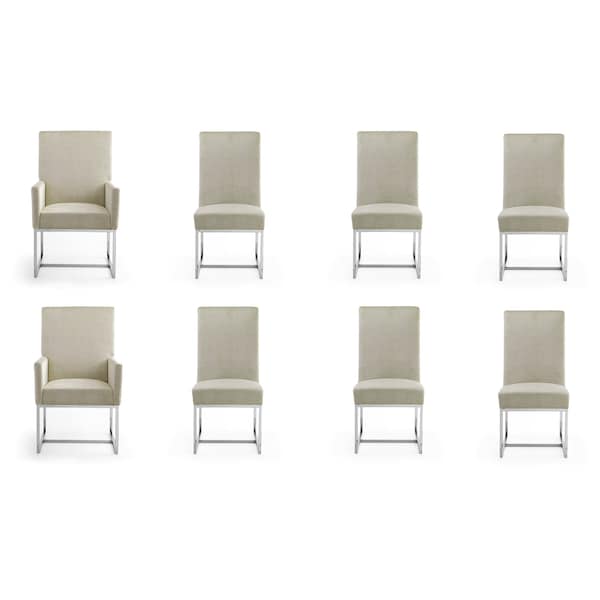 Manhattan Comfort Element 8-Piece Dining Chairs in Champagne - 6-DC2930-OM