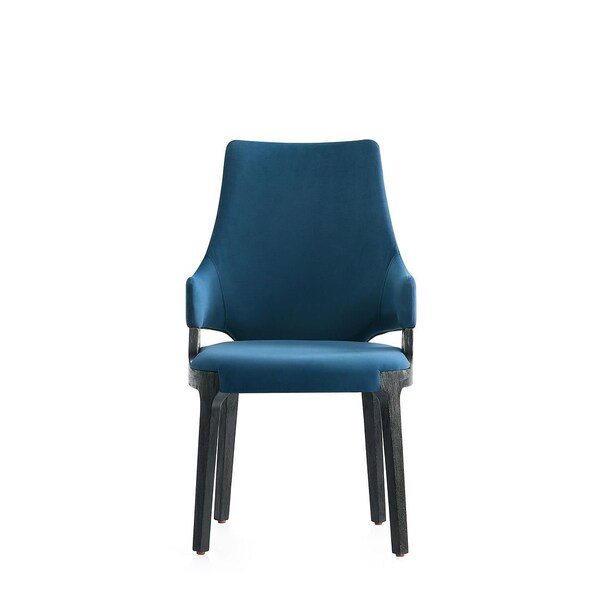 Manhattan Comfort Kara Dining Arm Chair in Blue- Set of 2 - 2-DC057AR-BL