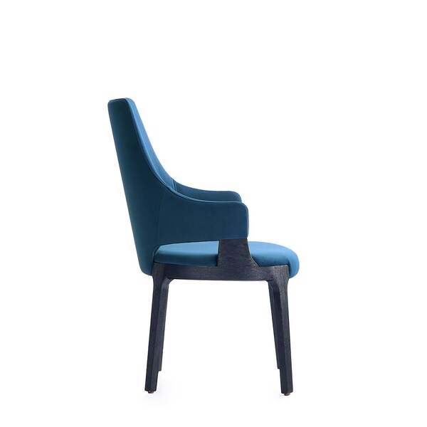Manhattan Comfort Kara Dining Arm Chair in Blue- Set of 2 - 2-DC057AR-BL