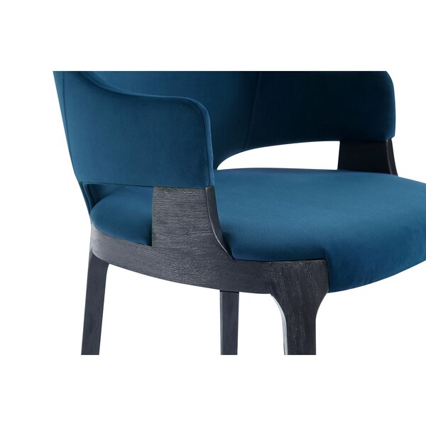 Manhattan Comfort Kara Dining Arm Chair in Blue- Set of 2 - 2-DC057AR-BL
