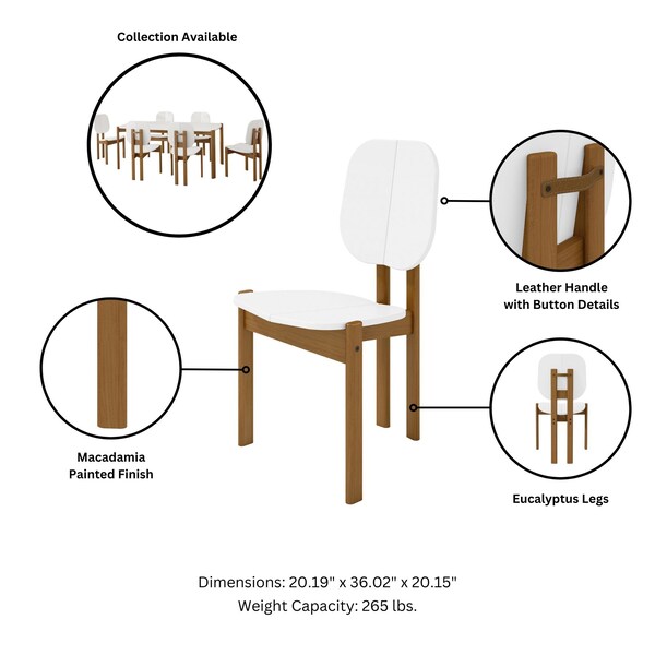Manhattan Comfort Gales Dining Chair in White - Set of 2 - DC-83938-WH