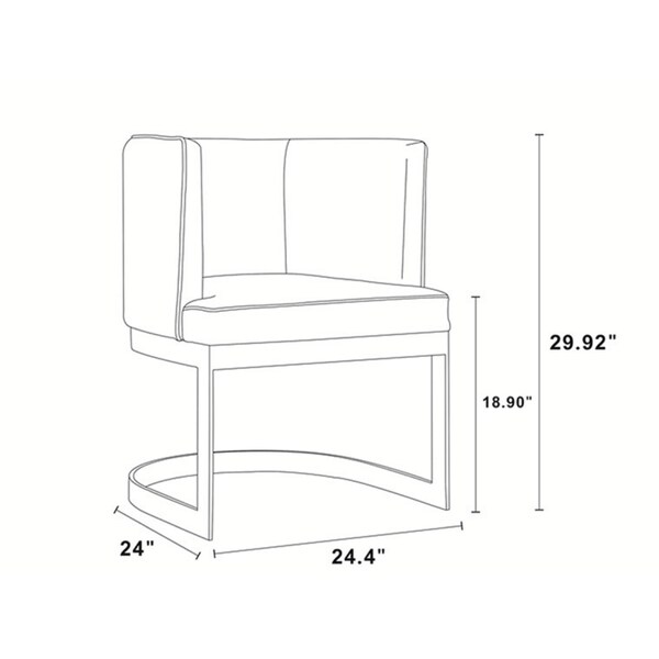 Manhattan Comfort Aura Dining Chair in Sand and Polished Brass - DC026-SD