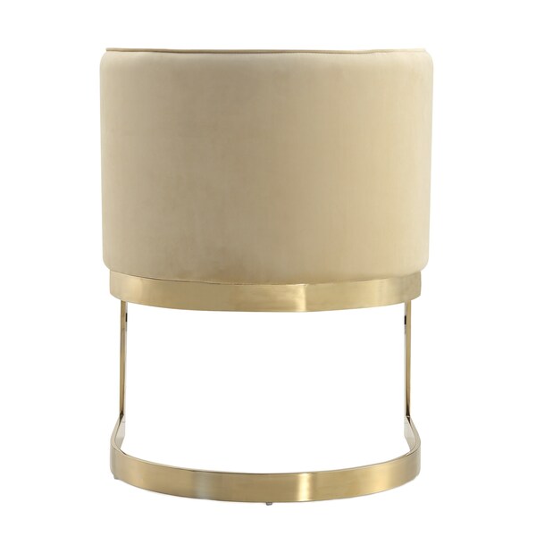Manhattan Comfort Aura Dining Chair in Sand and Polished Brass - DC026-SD