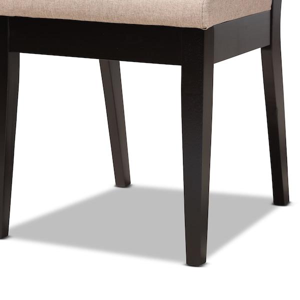 Baxton Studio Gideon ModernSand Fabric Upholstered and Dark Brown Finished Wood Dining Chair Set(2PC) PR - 195-2PC-12144-ZORO