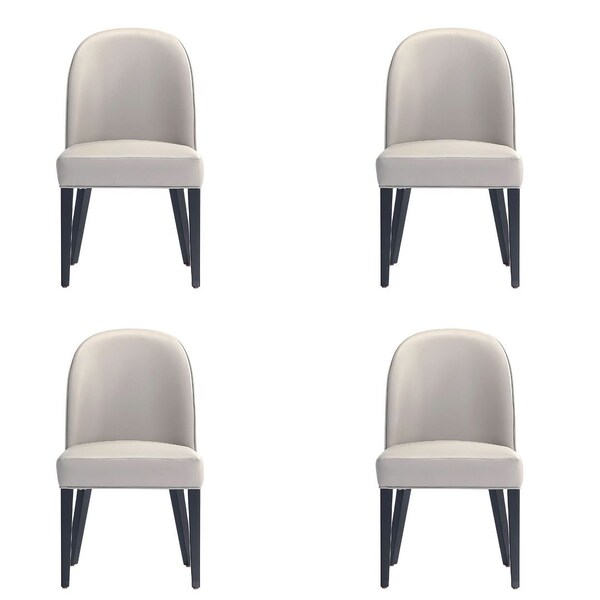 Manhattan Comfort Hillman Dining Chair in Light Grey- Set of 4 - 2-DC087-LG
