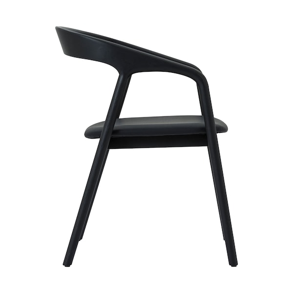 Armen Living Apache Black Oak Wood and Faux Leather Dining Chair - LCAPSIBLK