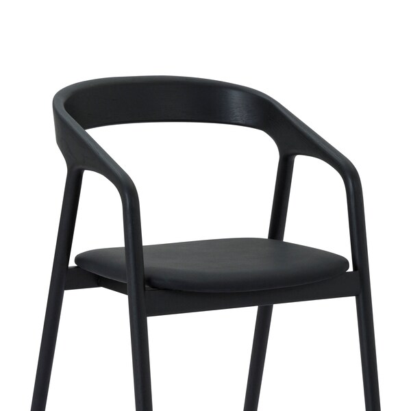 Armen Living Apache Black Oak Wood and Faux Leather Dining Chair - LCAPSIBLK
