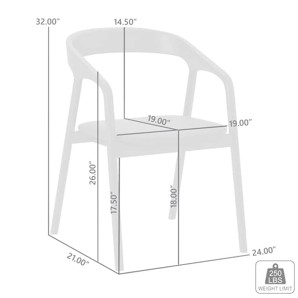 Armen Living Apache Black Oak Wood and Faux Leather Dining Chair - LCAPSIBLK
