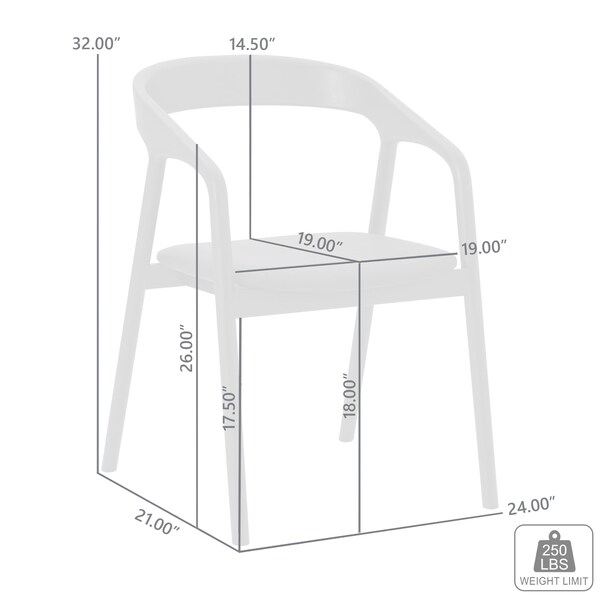 Armen Living Apache Black Oak Wood and Faux Leather Dining Chair - LCAPSIBLK