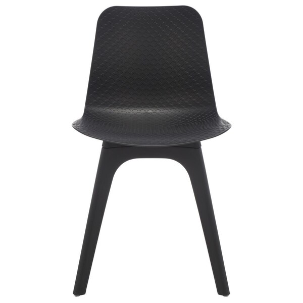 Safavieh 17.5 x 18.3 x 31.5 in. Damiano Molded Plastic Dining Chair - Black, 2PK - SFV6901B-SET2