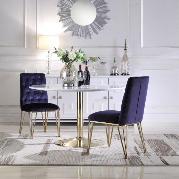 Fixturesfirst Modern Contemporary  Freya Navy Dining Side Chair, 36.4 x 24.4 x 18.7 in., 2PK - FI2825931