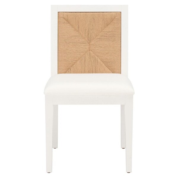 Safavieh Emilio Woven Dining Chair, White & Natural, 2PK - SFV4123C-SET2