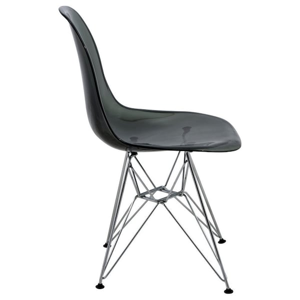 Leisuremod Cresco Plastic Dining Side Chair, Transparent Black - CR19TBL