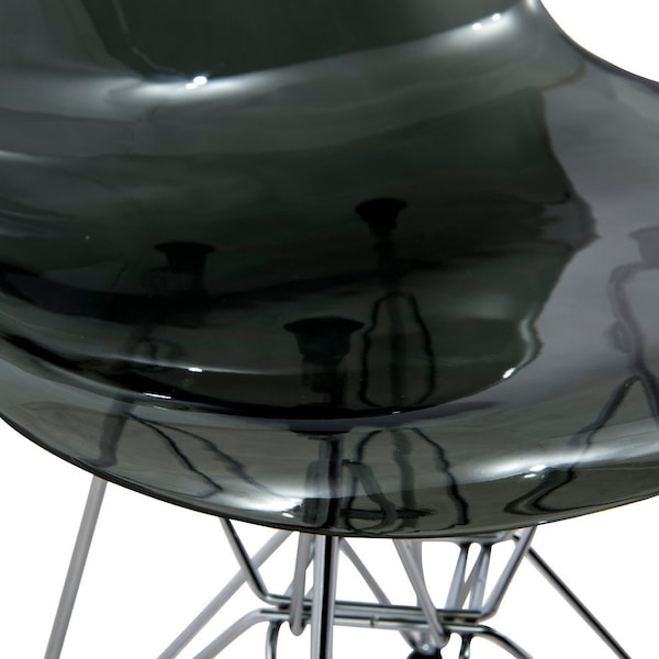 Leisuremod Cresco Plastic Dining Side Chair, Transparent Black - CR19TBL
