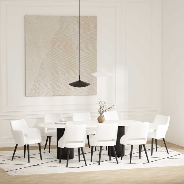 Manhattan Comfort 8-Piece Tremont Dining Chair in White - 8-DC104-WH