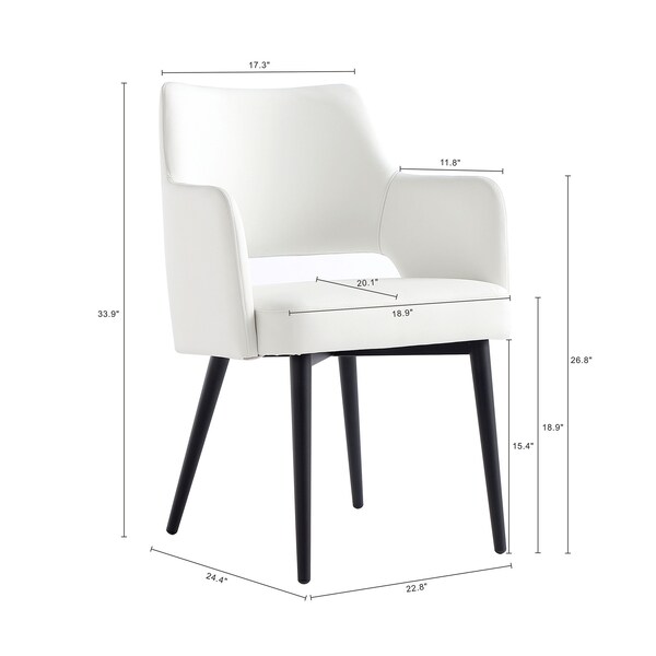 Manhattan Comfort 8-Piece Tremont Dining Chair in White - 8-DC104-WH