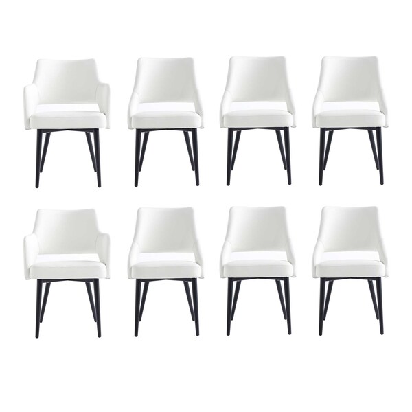 Manhattan Comfort 8-Piece Tremont Dining Chair in White - 8-DC104-WH