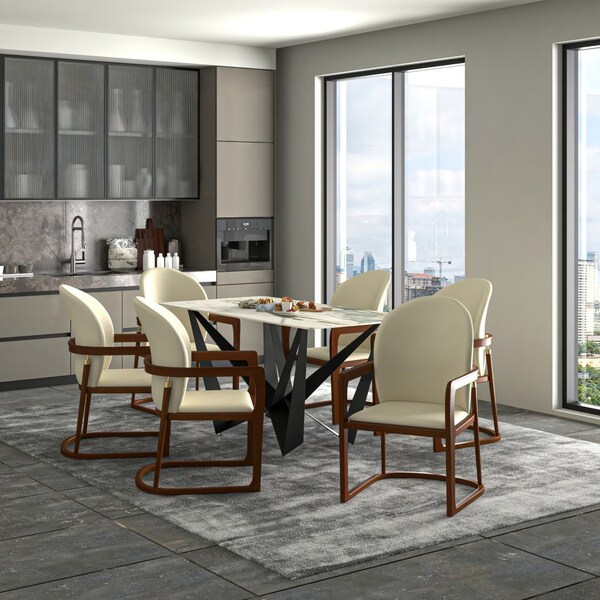 Leisuremod Svelta Elegant Wooden Dining Chair in Cream - SC58CR