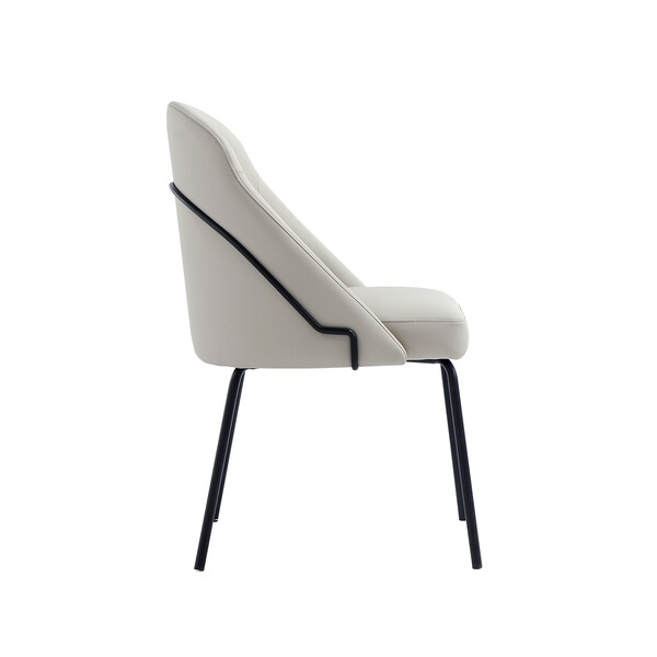 Manhattan Comfort Gracie Dining Chair in Stone and Black - DC100-BST