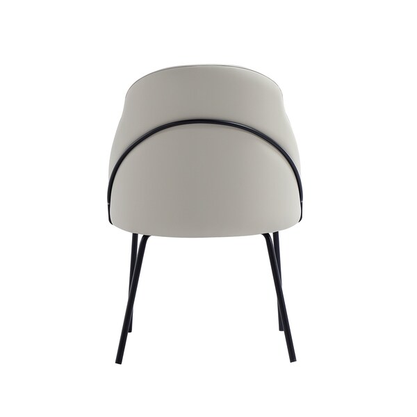 Manhattan Comfort Gracie Dining Chair in Stone and Black - DC100-BST