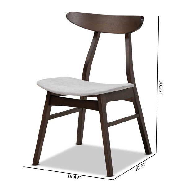 Baxton Studio Britte Light Grey Upholstered Dark Oak Wood 4-Piece Dining Chair Set - 161-10466