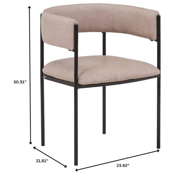 Leisuremod Cyril Collection Modern Chair in Taupe, 4PK - CDC22TP4