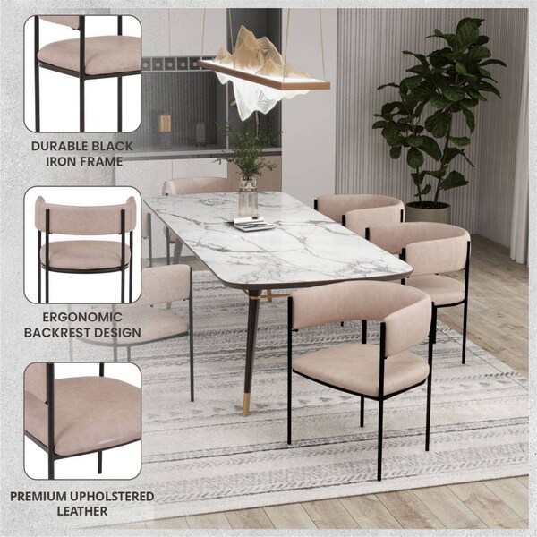 Leisuremod Cyril Collection Modern Chair in Taupe, 4PK - CDC22TP4