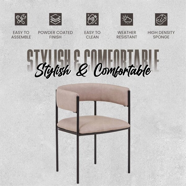Leisuremod Cyril Collection Modern Chair in Taupe, 4PK - CDC22TP4