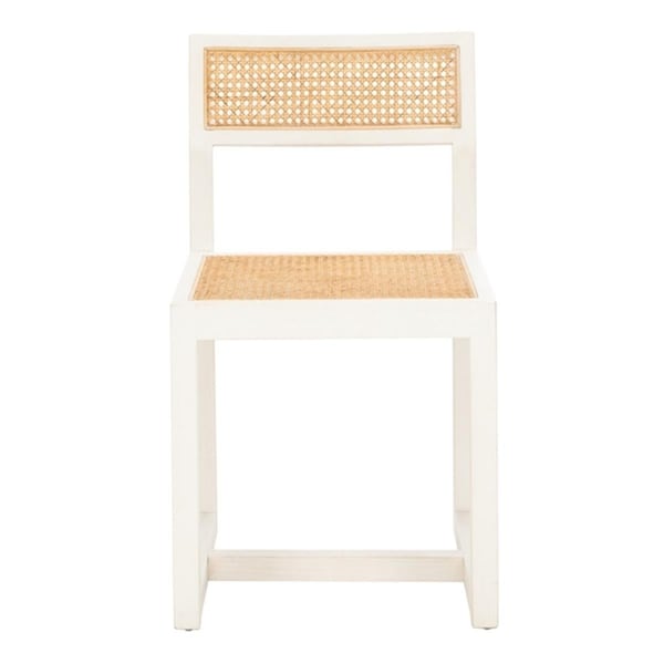Safavieh Bernice Cane Dining Chair Cane Rattan, White & Natural - DCH9502A