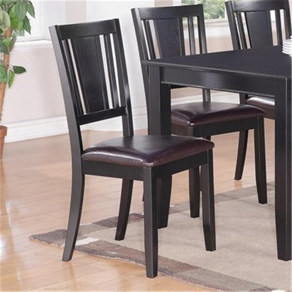 Latestluxury DU-LC-BLK Dudley Dining Chair with Faux Leather Upholstered Seat Black qty 2 - LA586760