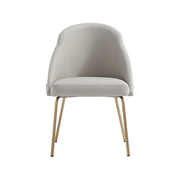 Manhattan Comfort Gracie Dining Chair in Stone and Gold - DC100-GST