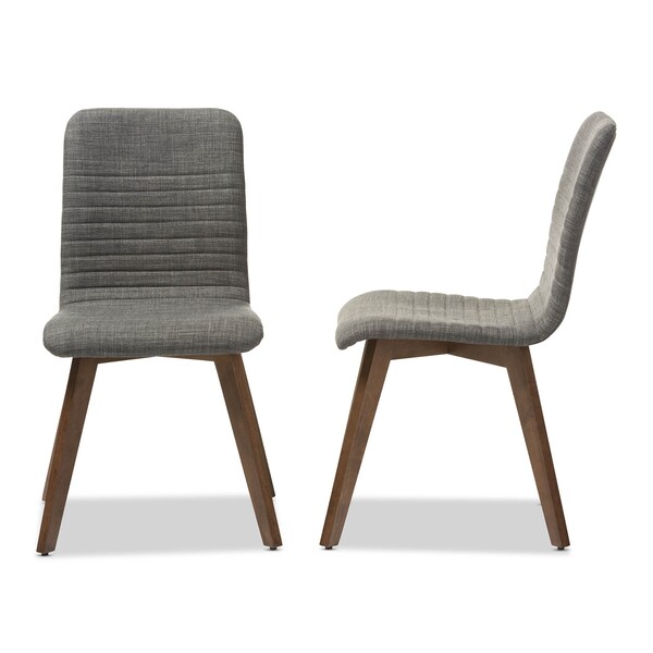 Baxton Studio Sugar Dark Grey Upholstered Walnut Finishing Dining Chair, PK2 - 123-6796