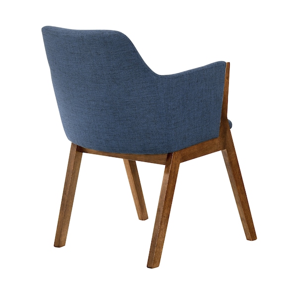 Armen Living Renzo Blue Fabric and Walnut Wood Dining Side Chairs - Set of 2 - LCRESIWABLU