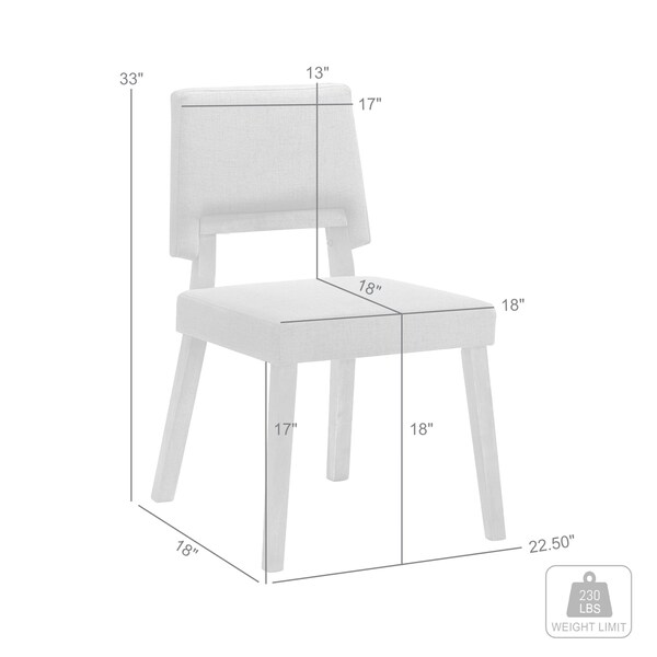 Armen Living Channell Wood Dining Chair in Walnut Finish with Orange Fabric - Set of 2 - LCCHCHWAOR