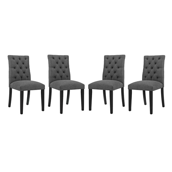 Modway Furniture Duchess Fabric Dining Chair, Grey - Set of 4 - EEI-3475-GRY