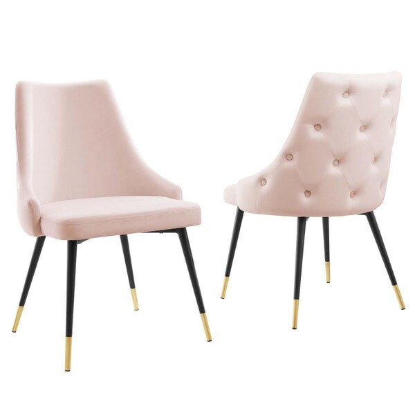 Modway Furniture Adorn Dining Performance Velvet Side Chair, Pink - Set of 2 - EEI-5043-PNK