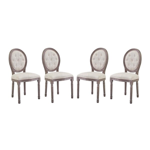 Modway Furniture Arise Upholstered Fabric Dining Side Chair, Beige - Set of 4 - EEI-3470-BEI