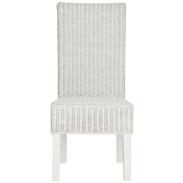 Safavieh 18 in. Arjun Wicker Dining Chair, White - SEA8013E-SET2
