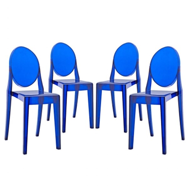 Modway Furniture Casper Dining Chairs, Blue - 19 x 15 x 36 in., 4PK - EEI-908-BLU