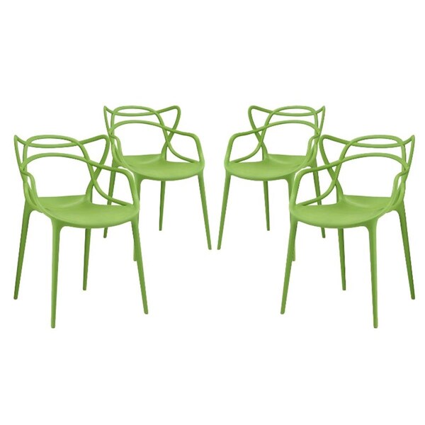 Modway Furniture Modway  Entangled Dining Chairs, Green, 4PK - EEI-2348-GRN-SET