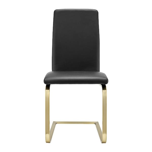 Homeroots Modern Dining Chairs, Black & Gold, 2PK - 400660