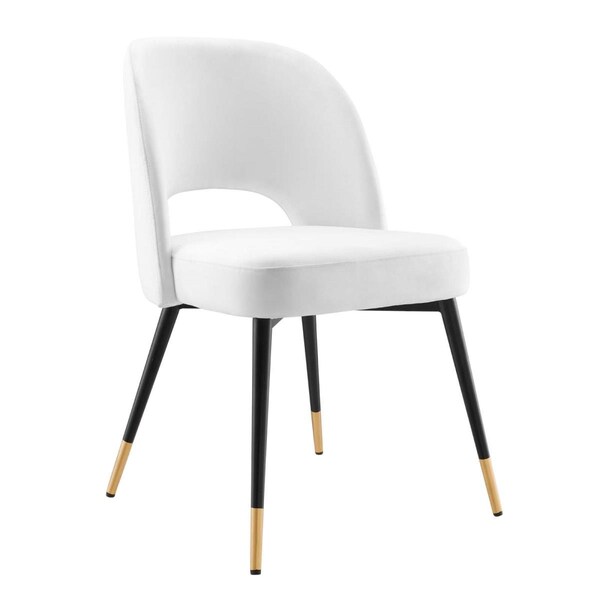 Modway Furniture Rouse Performance Velvet Dining Side Chair, White - EEI-4212-WHI