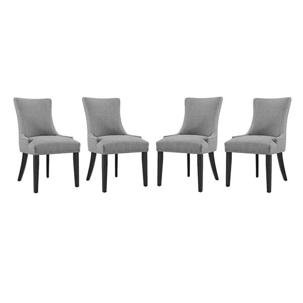 Modway Furniture 25 x 22 x 36 in. Marquis Fabric Dining Chair, Light Gray - Set of 4 - EEI-3497-LGR