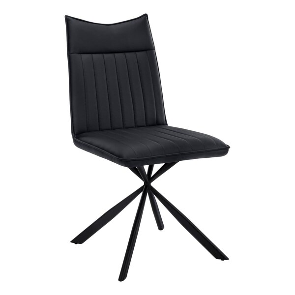 Daphnes Dinnette 36 in. Height Leather-Look Dinning Chair - Black - 2 Piece - DA3079066