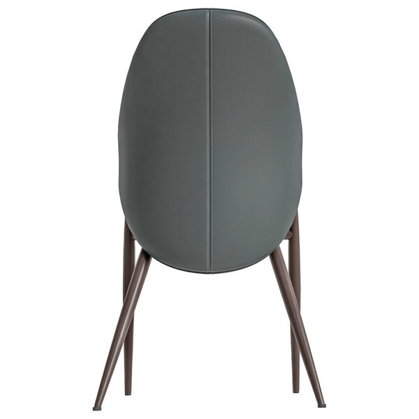 Leisuremod Sante Modern Leather Dining Arm Chair with Iron Legs in Grey - SC53GRW