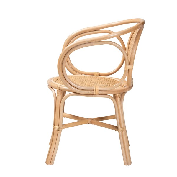Baxton Studio Palesa Modern Bohemian Natural Brown Rattan Dining Chair - 232-13159-ZORO