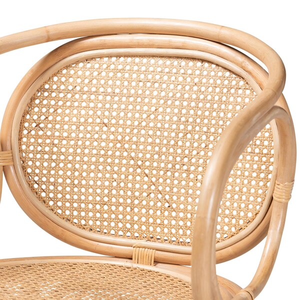 Baxton Studio Palesa Modern Bohemian Natural Brown Rattan Dining Chair - 232-13159-ZORO